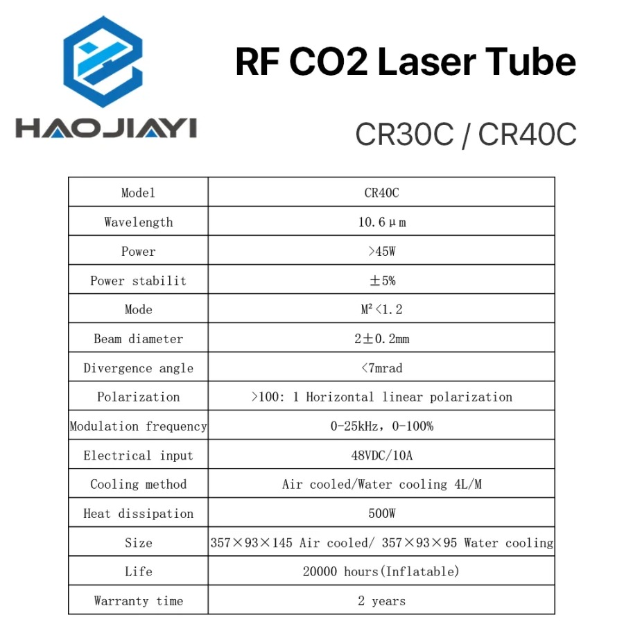 Laser Engraver 40W Co2 - 30W 40W CRD CO2 Lazer Tüpü