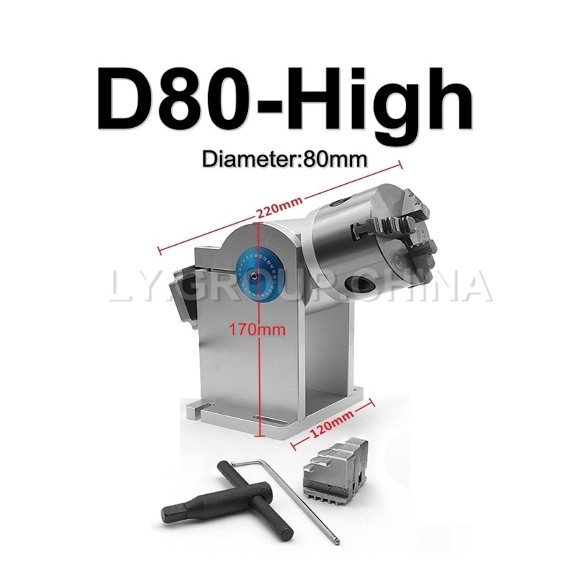 Laser Marking Machine Rotary Axis - 80mm Chuck D80 3 Pençeli Döner