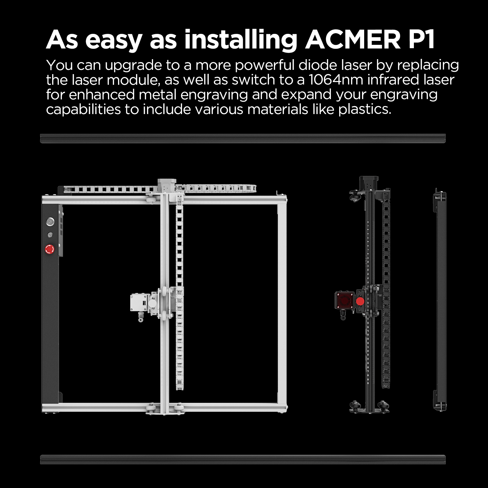 P1 L60 DIY Alüminyum Genişleti - Laser Engraver 20W Diode incelemesi ve fiyatı