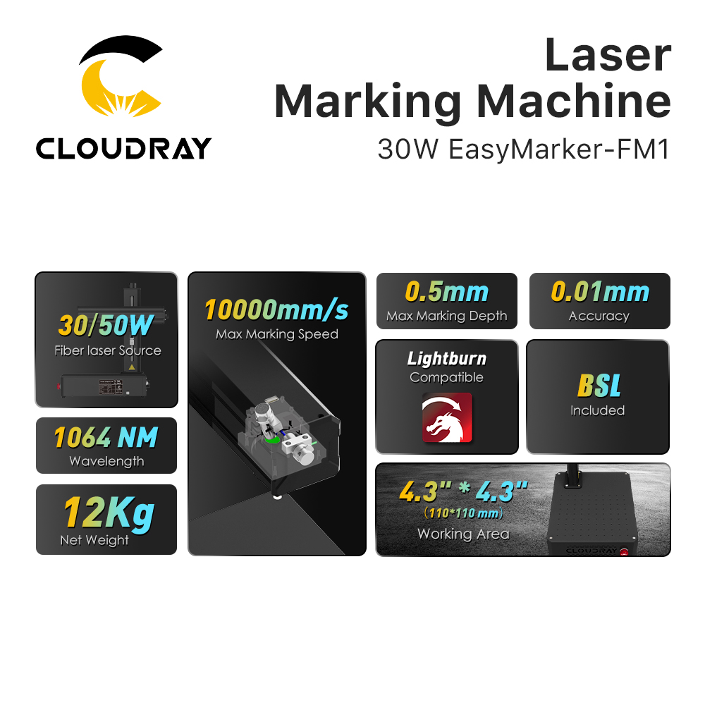 Cloudray 30W 50W Taşınabilir F - Fiber Laser Marking 30W Jewelry incelemesi ve fiyatı